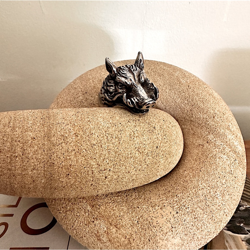 New Size 15 stainless WartHog Ring in Silver